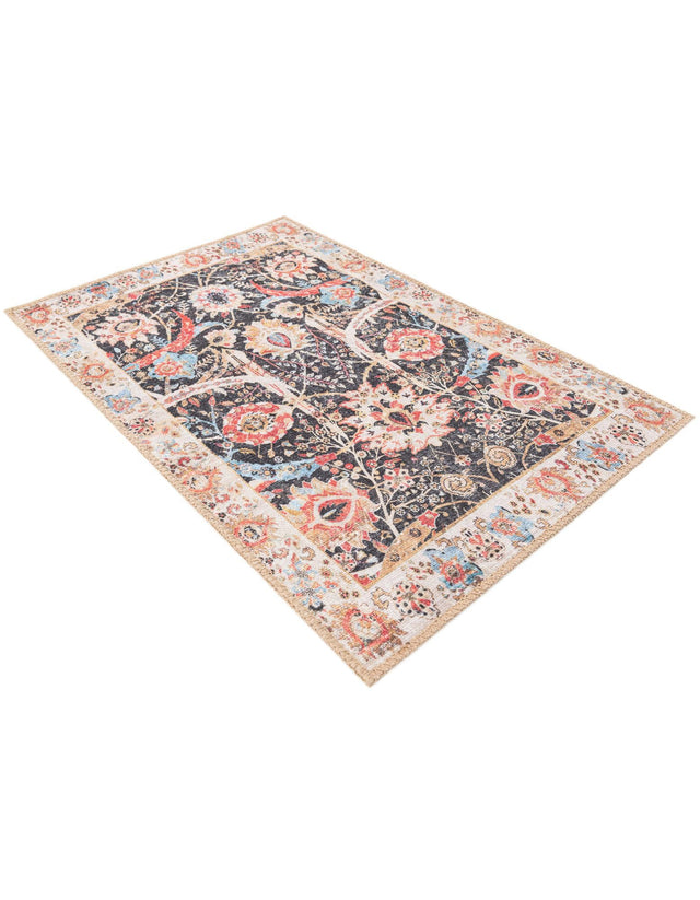 Washable Black 2' x 3' 1 Timeless Rectangle Area Rug Easy to Clean Stain Resistant & Durable Traditional Classic Vintage Design Carpet for Sale at Rug Engine