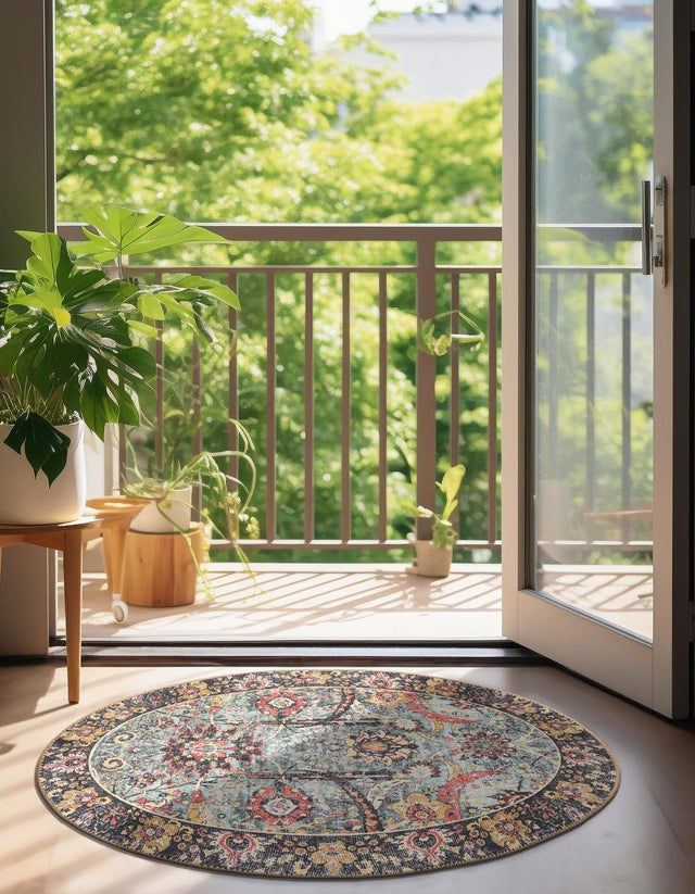 Washable Vintage Green 2' x 3' 1 Timeless Oval Area Rug Easy to Clean Stain Resistant & Durable Traditional Classic Vintage Design Carpet for Sale at Rug Engine