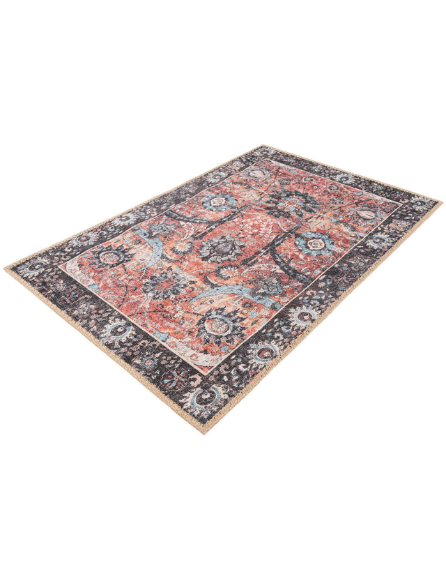 Washable Vintage Rust Red 2' x 3' 1 Timeless Rectangle Area Rug Easy to Clean Stain Resistant & Durable Traditional Classic Vintage Design Carpet for Sale at Rug Engine
