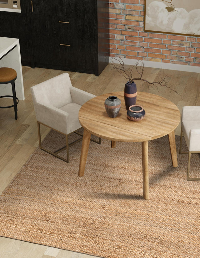 Natural 5' 1 x 5' 1 Chunky Jute Square Area Rug 100% All Natural Jute Sustainable Eco-Friendly Carpet Mat for Natural Interior Design Homes for Sale at Rug Engine
