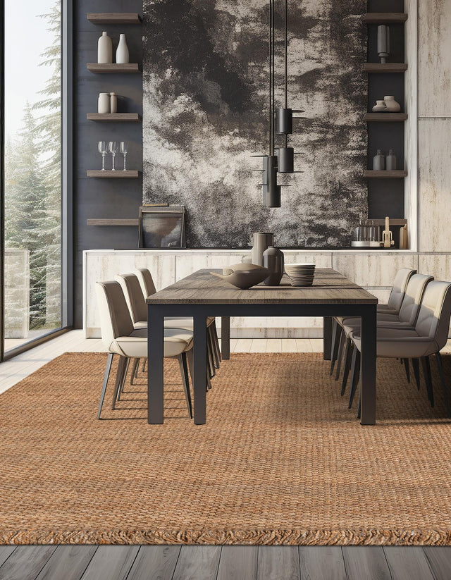 Natural 10' x 10' Chunky Jute Square Area Rug 100% All Natural Jute Sustainable Eco-Friendly Carpet Mat for Natural Interior Design Homes for Sale at Rug Engine