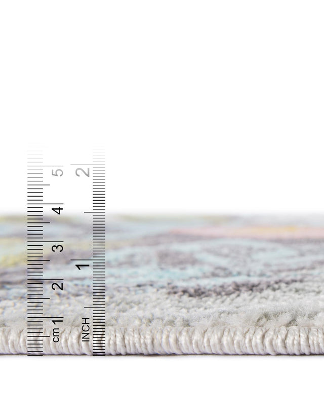 Ivory 2' 2 x 2' 2 Whimsy Kids Round Area Rug for Baby Nursery, Toddler Playroom, Bedrooms