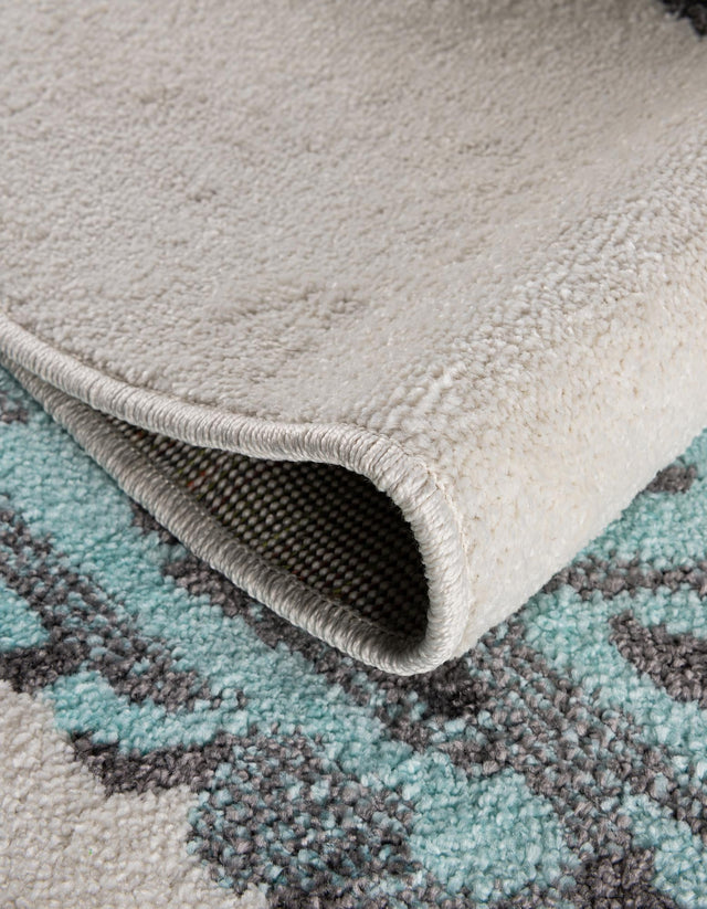 Ivory 5' 1 x 5' 1 Whimsy Kids Round Area Rug for Baby Nursery, Toddler Playroom, Bedrooms