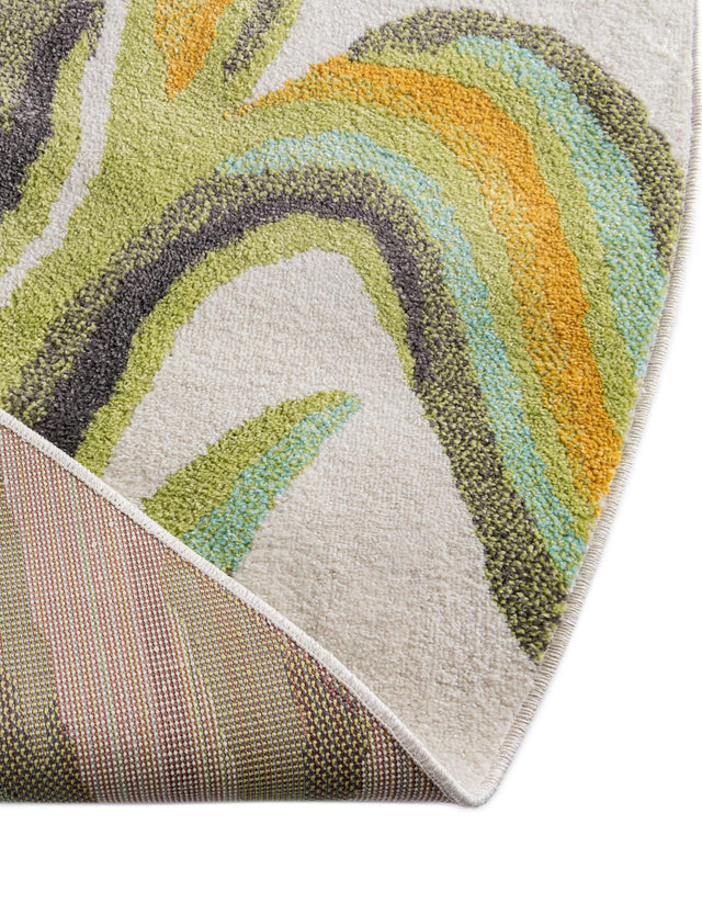 Ivory 7' 10 x 7' 10 Whimsy Kids Round Area Rug for Baby Nursery, Toddler Playroom, Bedrooms