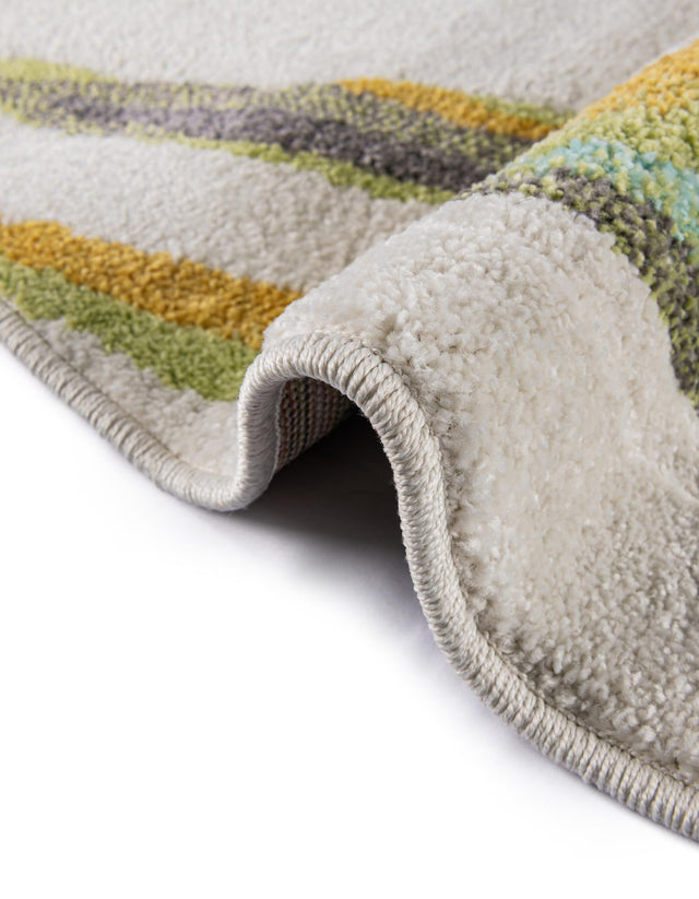 Ivory 7' 10 x 7' 10 Whimsy Kids Round Area Rug for Baby Nursery, Toddler Playroom, Bedrooms