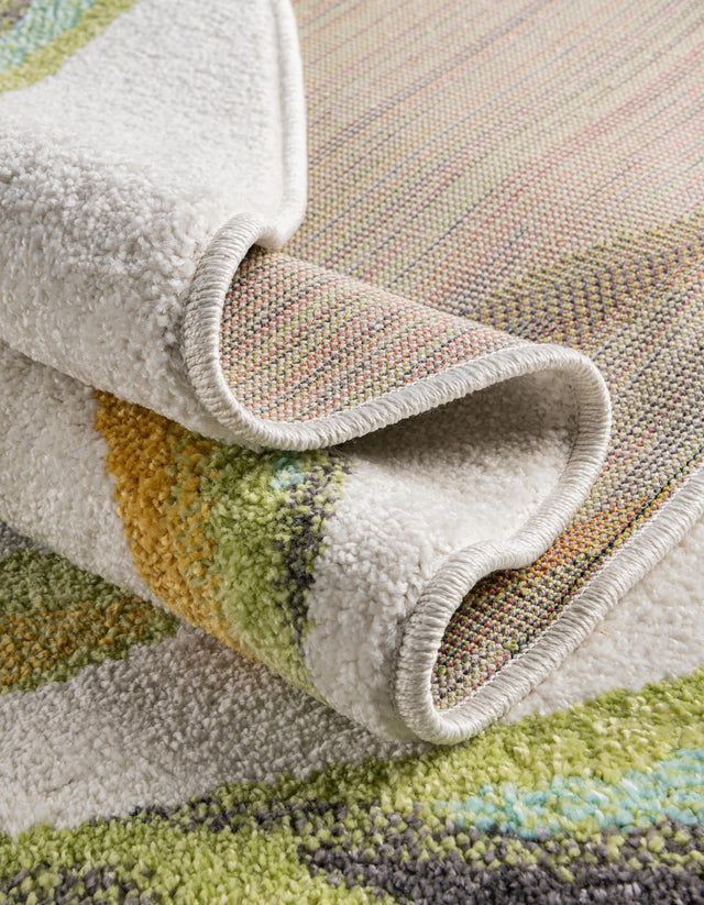 Ivory 7' 10 x 7' 10 Whimsy Kids Round Area Rug for Baby Nursery, Toddler Playroom, Bedrooms