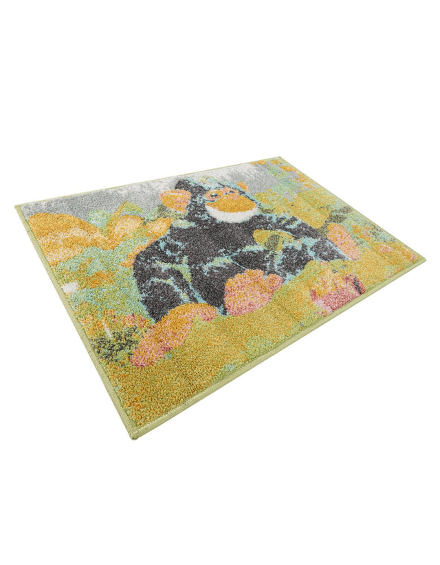 Multicolor 2' 2 x 3' 1 Whimsy Kids Rectangle Area Rug for Baby Nursery, Toddler Playroom, Bedrooms