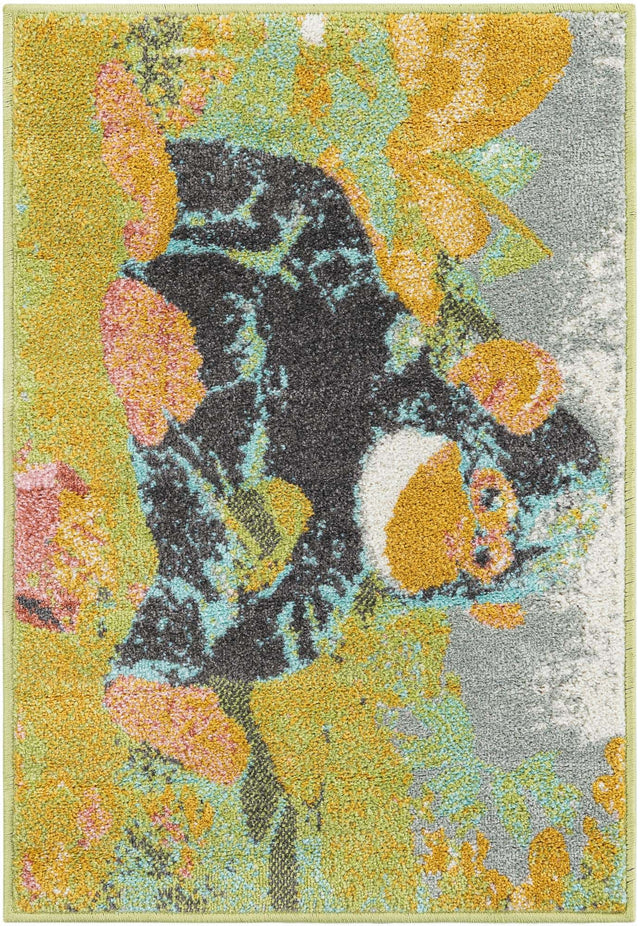 Multicolor 2' 2 x 3' 1 Whimsy Kids Rectangle Area Rug for Baby Nursery, Toddler Playroom, Bedrooms