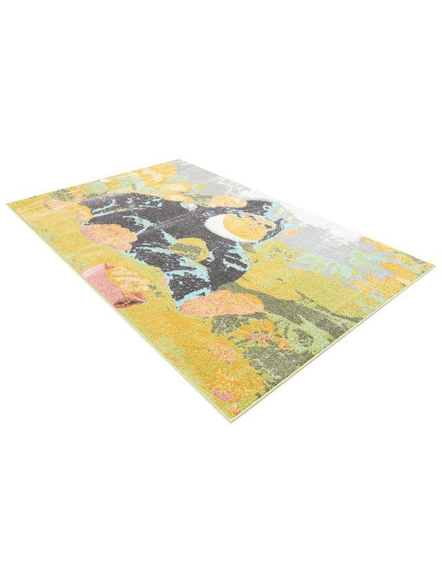 Multicolor 5' 3 x 8' Whimsy Kids Rectangle Area Rug for Baby Nursery, Toddler Playroom, Bedrooms
