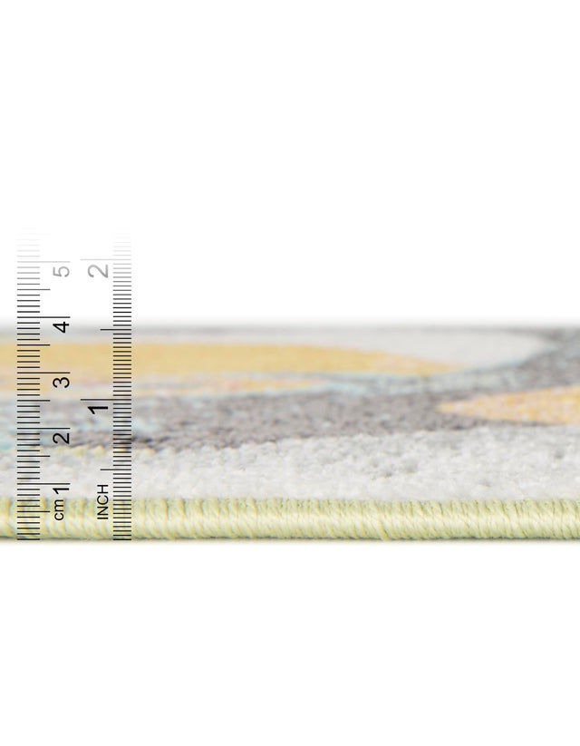 Multicolor 4' 1 x 6' 1 Whimsy Kids Rectangle Area Rug for Baby Nursery, Toddler Playroom, Bedrooms