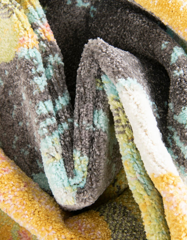 Multicolor 4' 1 x 6' 1 Whimsy Kids Rectangle Area Rug for Baby Nursery, Toddler Playroom, Bedrooms