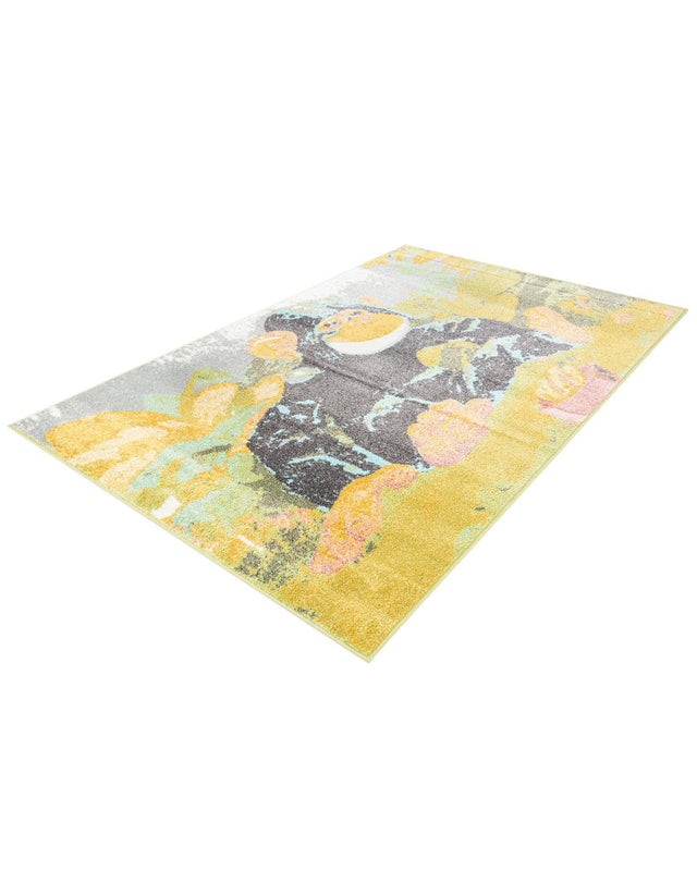 Multicolor 5' 3 x 8' Whimsy Kids Rectangle Area Rug for Baby Nursery, Toddler Playroom, Bedrooms