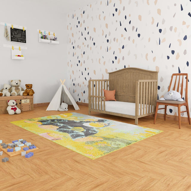 Multicolor 2' 2 x 3' 1 Whimsy Kids Rectangle Area Rug for Baby Nursery, Toddler Playroom, Bedrooms