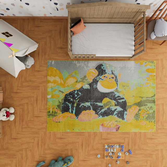 Multicolor 2' 2 x 3' 1 Whimsy Kids Rectangle Area Rug for Baby Nursery, Toddler Playroom, Bedrooms