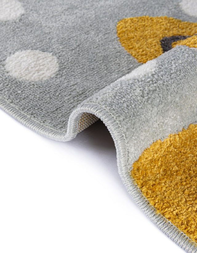 Gray 7' 10 x 10' Whimsy Kids Rectangle Area Rug for Baby Nursery, Toddler Playroom, Bedrooms