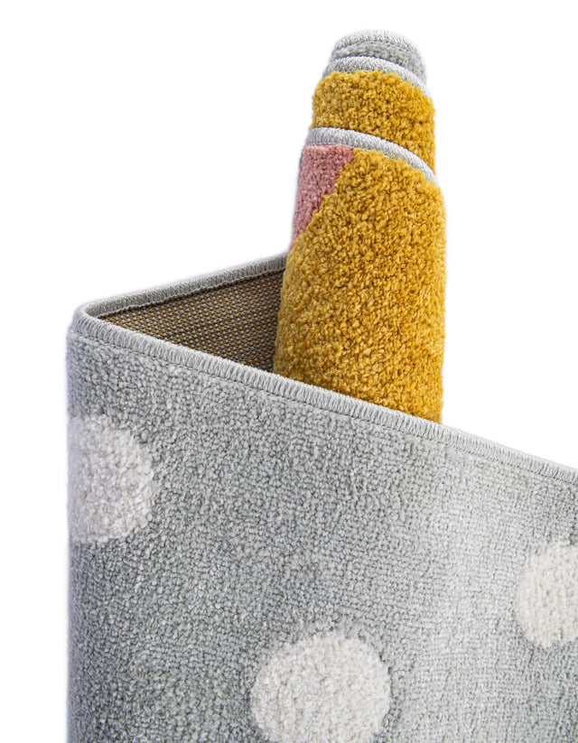 Gray 7' 10 x 10' Whimsy Kids Rectangle Area Rug for Baby Nursery, Toddler Playroom, Bedrooms