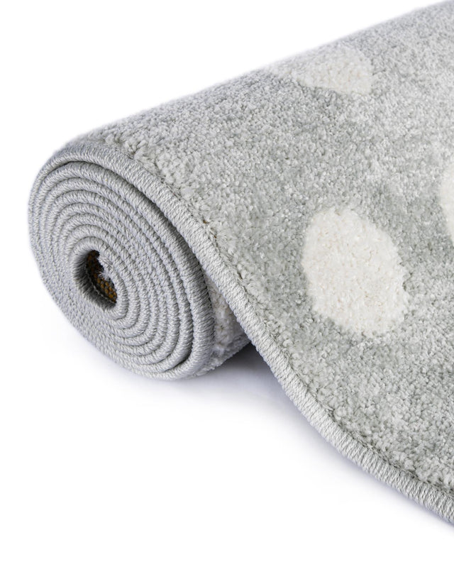 Gray 7' 10 x 10' Whimsy Kids Rectangle Area Rug for Baby Nursery, Toddler Playroom, Bedrooms