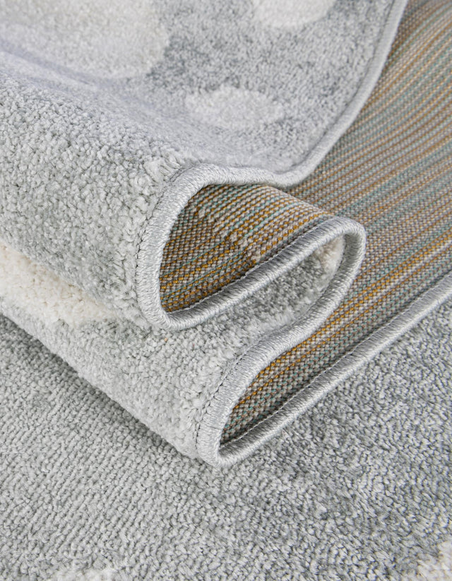 Gray 7' 10 x 10' Whimsy Kids Rectangle Area Rug for Baby Nursery, Toddler Playroom, Bedrooms