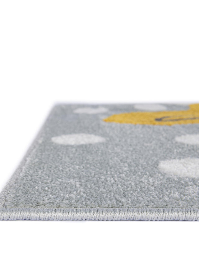 Gray 2' 2 x 6' 1 Whimsy Kids Runner Area Rug for Baby Nursery, Toddler Playroom, Bedrooms