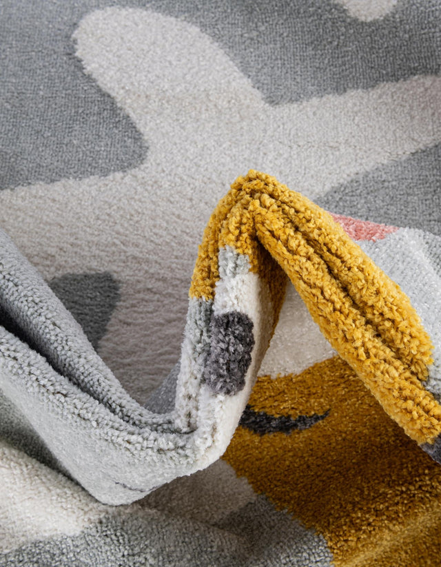 Gray 2' 2 x 6' 1 Whimsy Kids Runner Area Rug for Baby Nursery, Toddler Playroom, Bedrooms