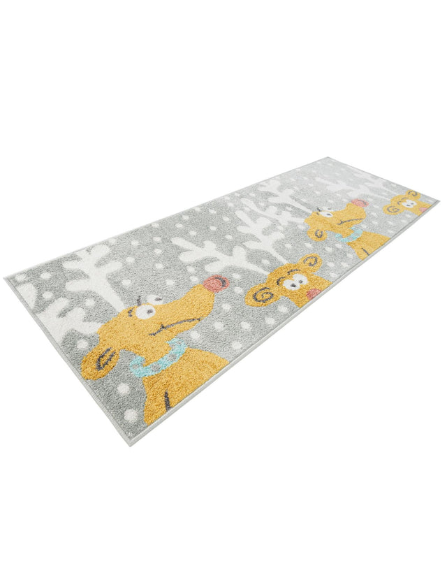 Gray 2' 2 x 6' 1 Whimsy Kids Runner Area Rug for Baby Nursery, Toddler Playroom, Bedrooms