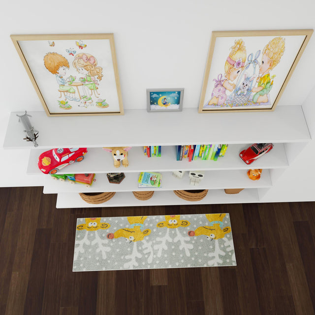 Gray 2' 2 x 6' 1 Whimsy Kids Runner Area Rug for Baby Nursery, Toddler Playroom, Bedrooms