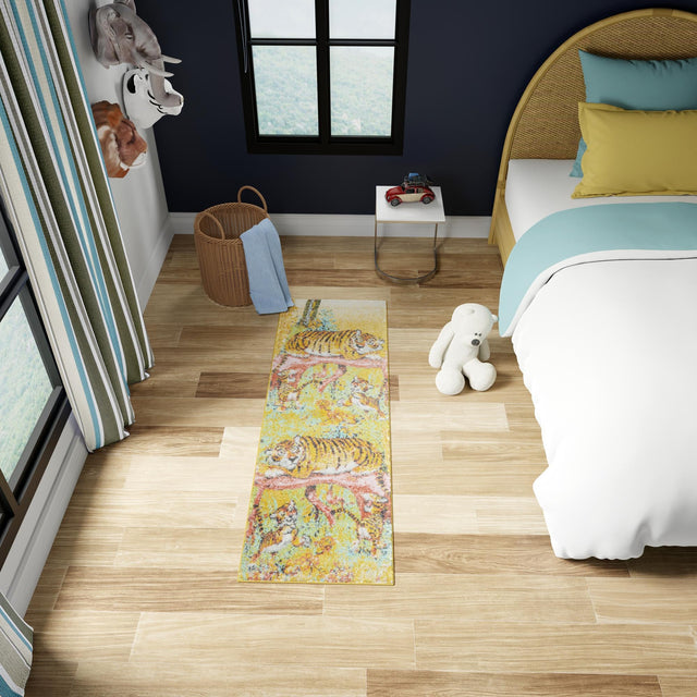 Multicolor 2' 2 x 6' 1 Whimsy Kids Runner Area Rug for Baby Nursery, Toddler Playroom, Bedrooms