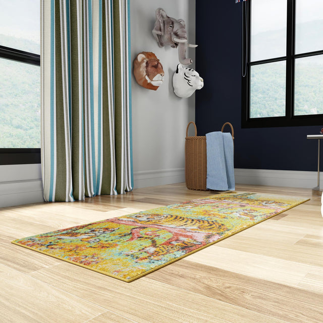 Multicolor 2' 2 x 6' 1 Whimsy Kids Runner Area Rug for Baby Nursery, Toddler Playroom, Bedrooms