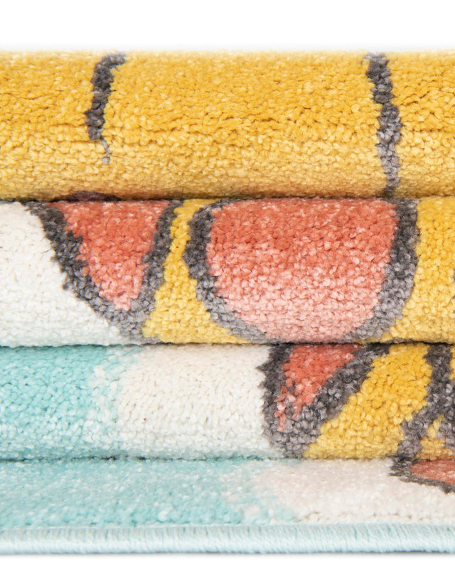 Blue 7' 10 x 10' Whimsy Kids Rectangle Area Rug for Baby Nursery, Toddler Playroom, Bedrooms