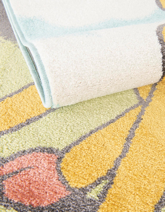 Blue 2' 2 x 6' 1 Whimsy Kids Runner Area Rug for Baby Nursery, Toddler Playroom, Bedrooms