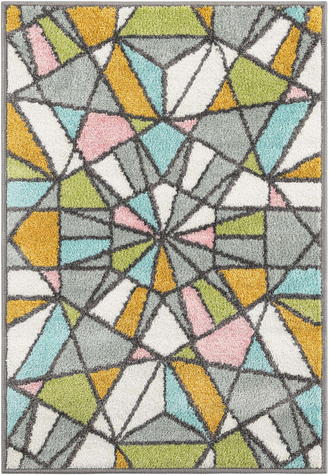 Multicolor 2' 2 x 3' 1 Whimsy Kids Rectangle Area Rug for Baby Nursery, Toddler Playroom, Bedrooms