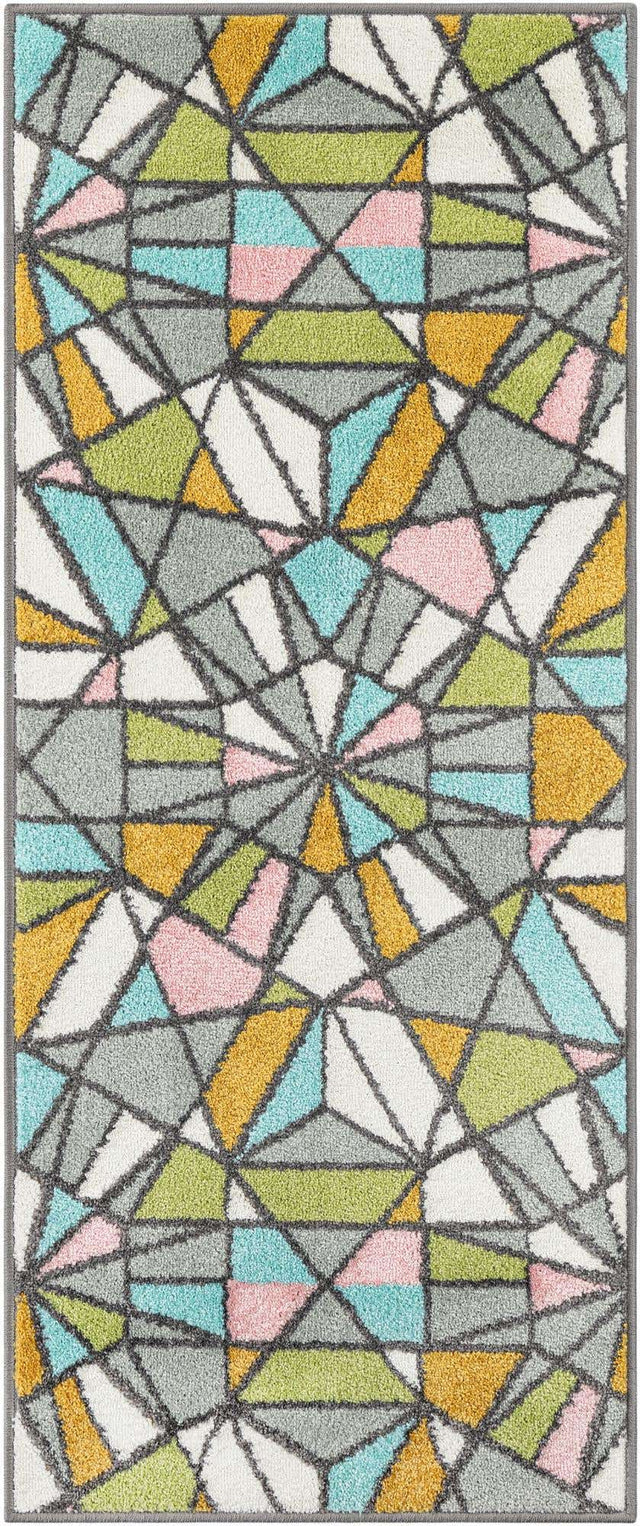 Multicolor 2' 2 x 5' 1 Whimsy Kids Runner Area Rug for Baby Nursery, Toddler Playroom, Bedrooms