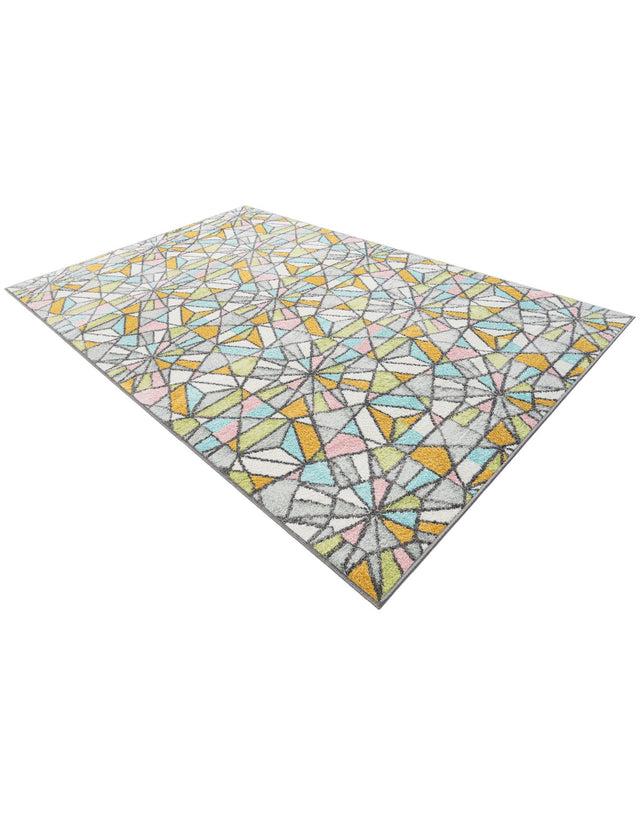 Multicolor 5' 3 x 8' Whimsy Kids Rectangle Area Rug for Baby Nursery, Toddler Playroom, Bedrooms