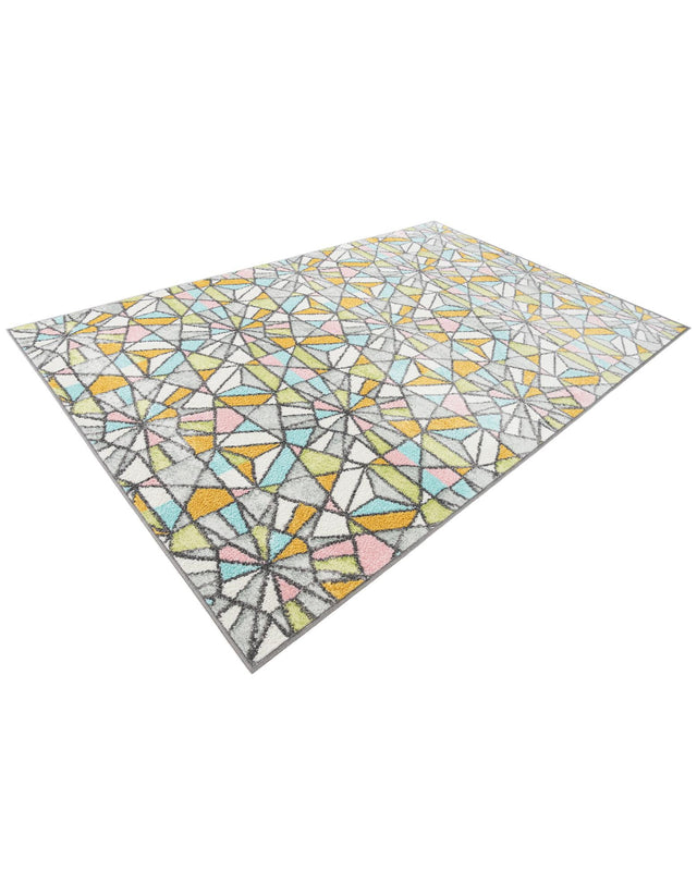 Multicolor 5' 3 x 8' Whimsy Kids Rectangle Area Rug for Baby Nursery, Toddler Playroom, Bedrooms