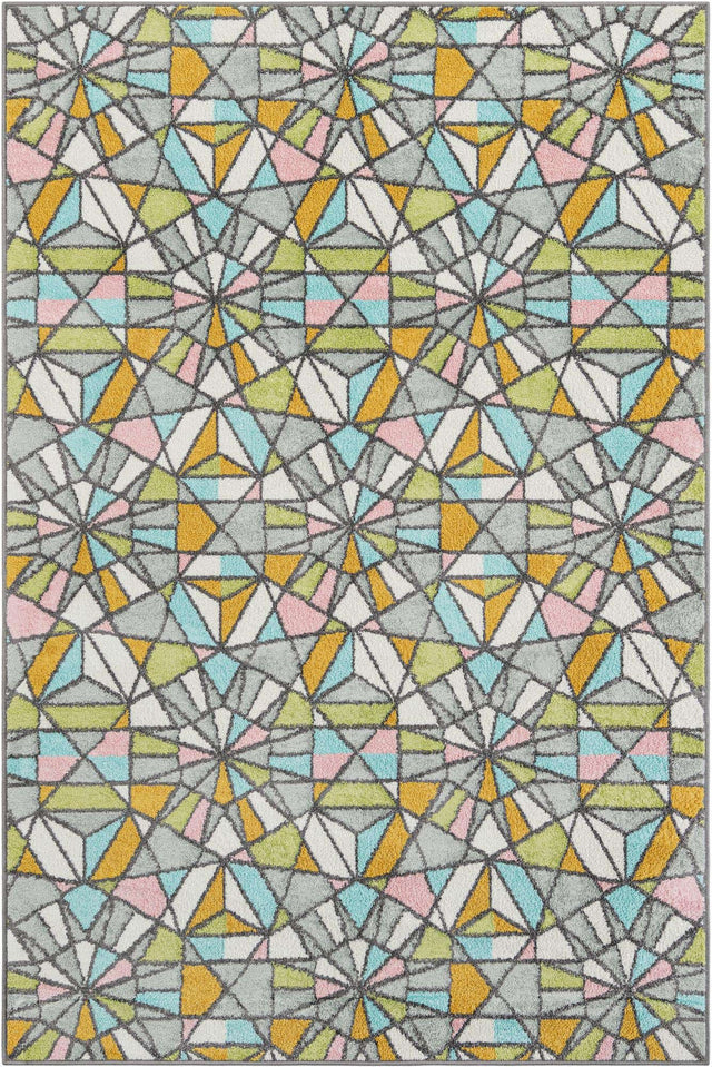 Multicolor 5' 3 x 8' Whimsy Kids Rectangle Area Rug for Baby Nursery, Toddler Playroom, Bedrooms