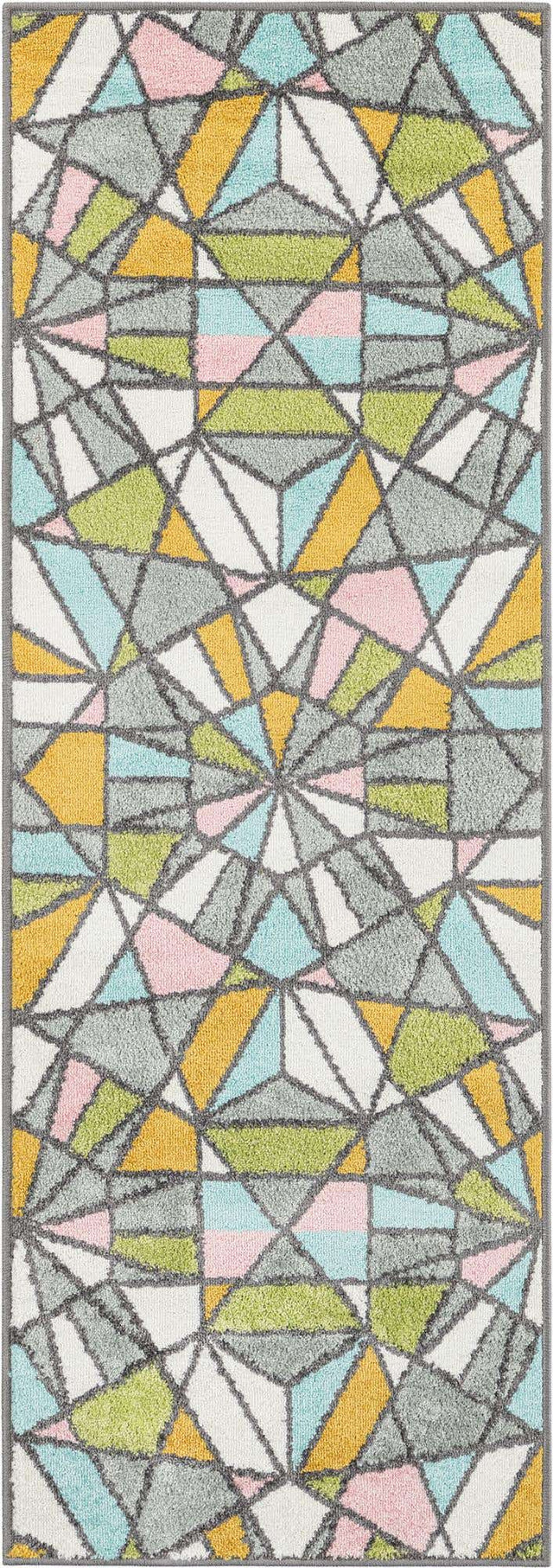 Multicolor 2' 2 x 6' 1 Whimsy Kids Runner Area Rug for Baby Nursery, Toddler Playroom, Bedrooms