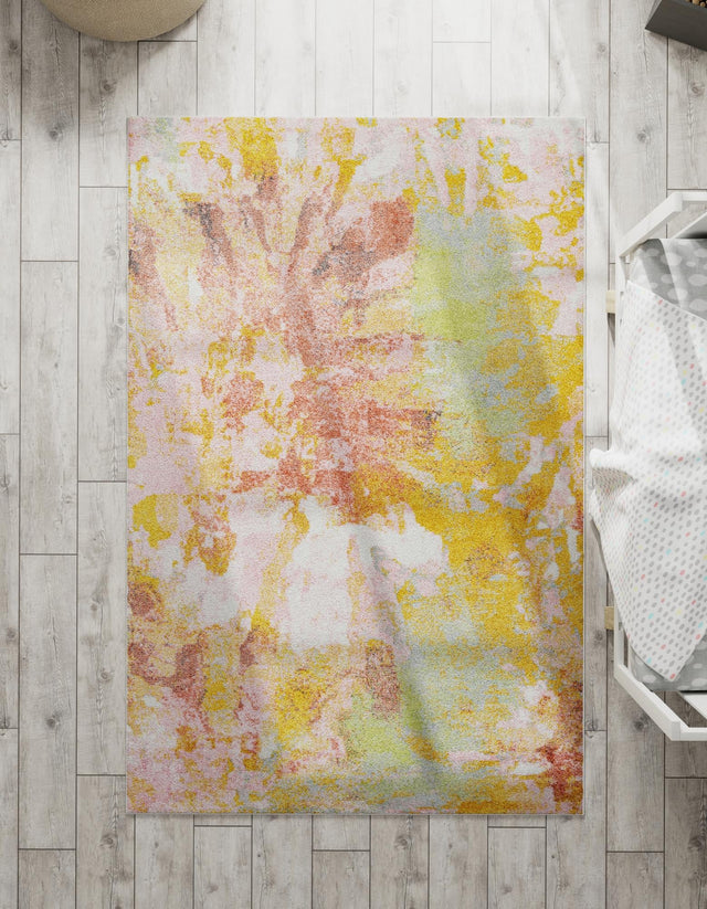 Multicolor 7' 10 x 10' Whimsy Kids Rectangle Area Rug for Baby Nursery, Toddler Playroom, Bedrooms