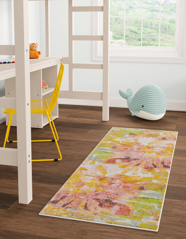 Multicolor 2' 2 x 5' 1 Whimsy Kids Runner Area Rug for Baby Nursery, Toddler Playroom, Bedrooms