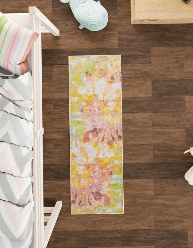 Multicolor 2' 2 x 5' 1 Whimsy Kids Runner Area Rug for Baby Nursery, Toddler Playroom, Bedrooms