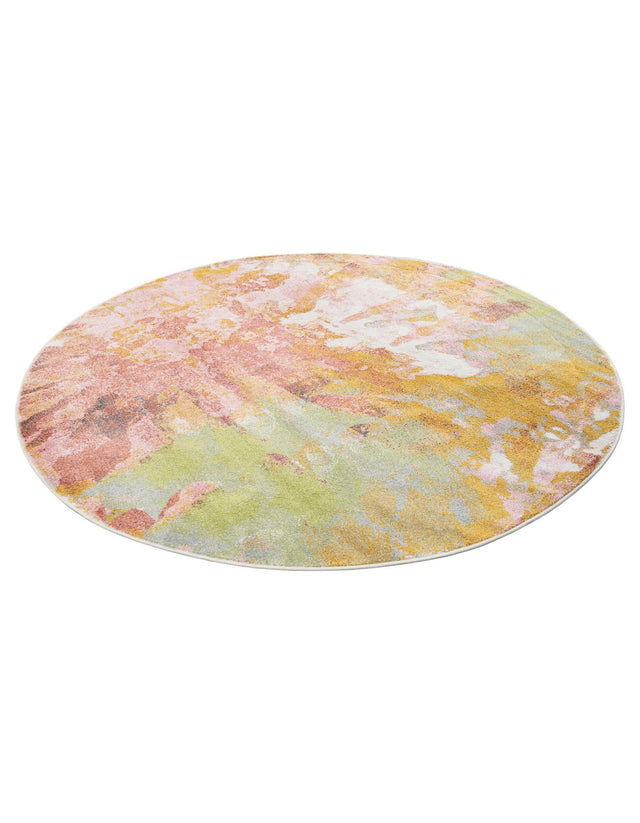 Multicolor 7' 10 x 7' 10 Whimsy Kids Round Area Rug for Baby Nursery, Toddler Playroom, Bedrooms
