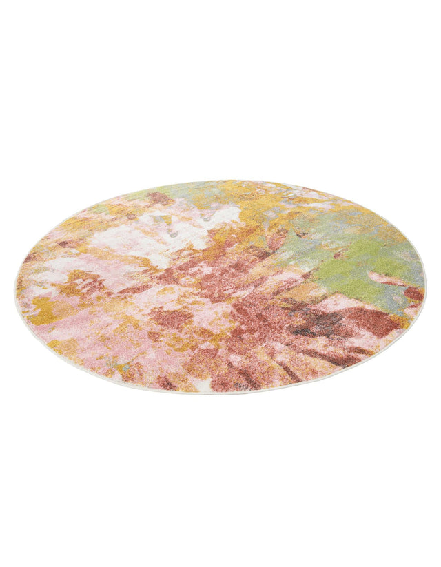 Multicolor 7' 10 x 7' 10 Whimsy Kids Round Area Rug for Baby Nursery, Toddler Playroom, Bedrooms