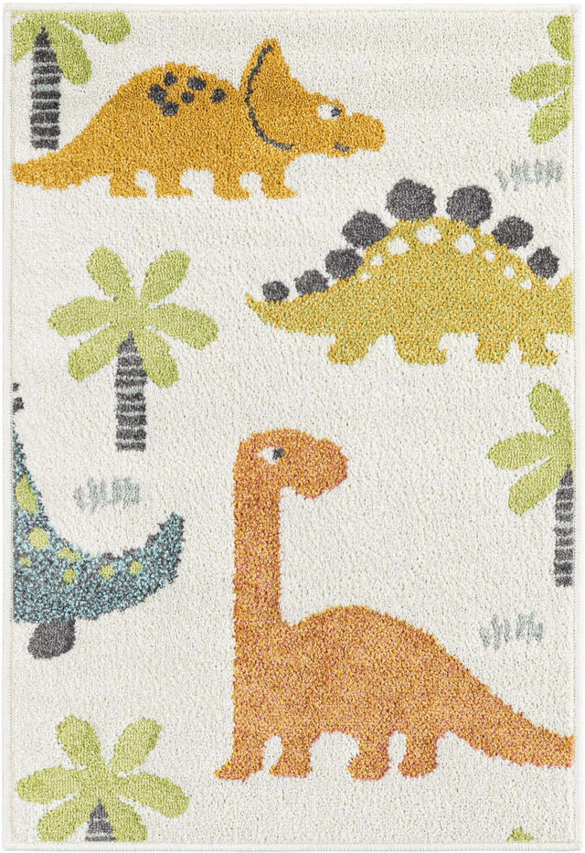 Ivory 2' 2 x 3' 1 Whimsy Kids Rectangle Area Rug for Baby Nursery, Toddler Playroom, Bedrooms