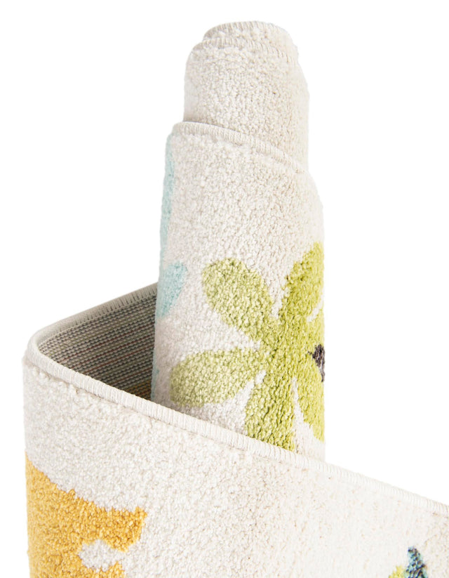 Ivory 2' 2 x 3' 1 Whimsy Kids Rectangle Area Rug for Baby Nursery, Toddler Playroom, Bedrooms