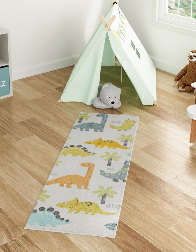 Ivory 2' 2 x 5' 1 Whimsy Kids Runner Area Rug for Baby Nursery, Toddler Playroom, Bedrooms