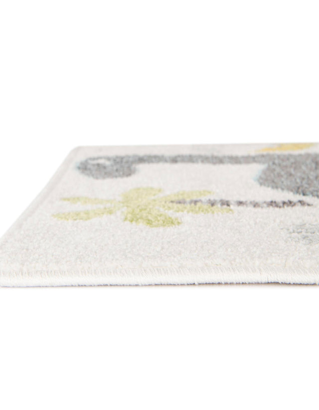 Ivory 2' 2 x 6' 1 Whimsy Kids Runner Area Rug for Baby Nursery, Toddler Playroom, Bedrooms