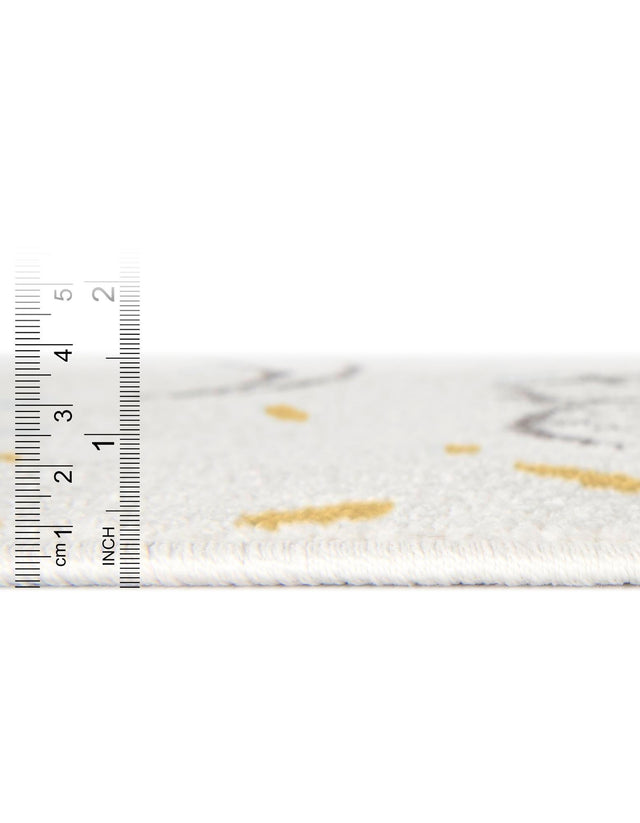 Ivory 5' 3 x 8' Whimsy Kids Rectangle Area Rug for Baby Nursery, Toddler Playroom, Bedrooms