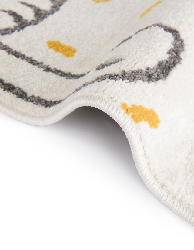 Ivory 7' 10 x 10' Whimsy Kids Rectangle Area Rug for Baby Nursery, Toddler Playroom, Bedrooms