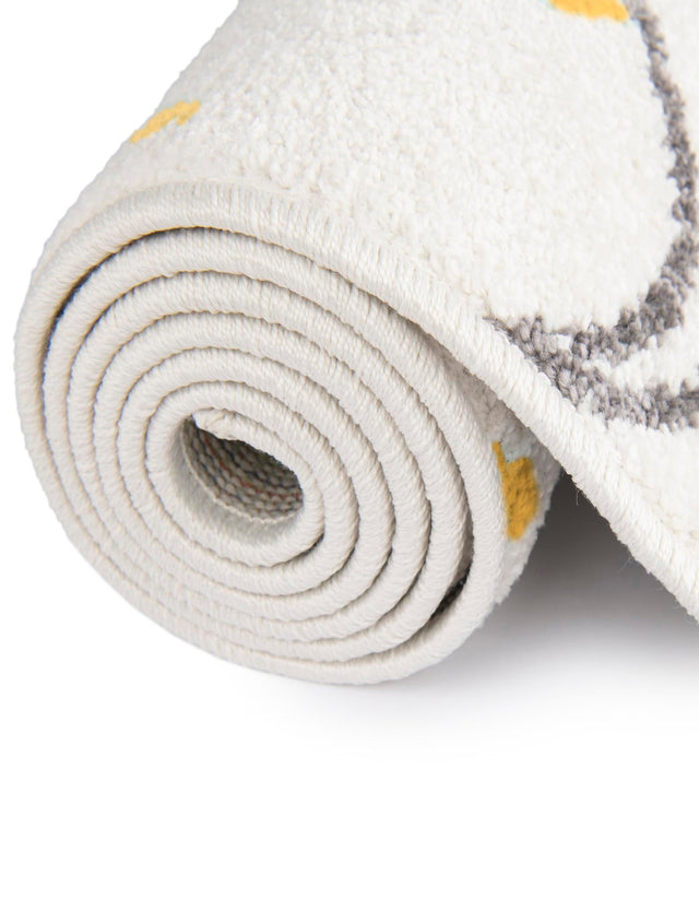 Ivory 7' 10 x 10' Whimsy Kids Rectangle Area Rug for Baby Nursery, Toddler Playroom, Bedrooms