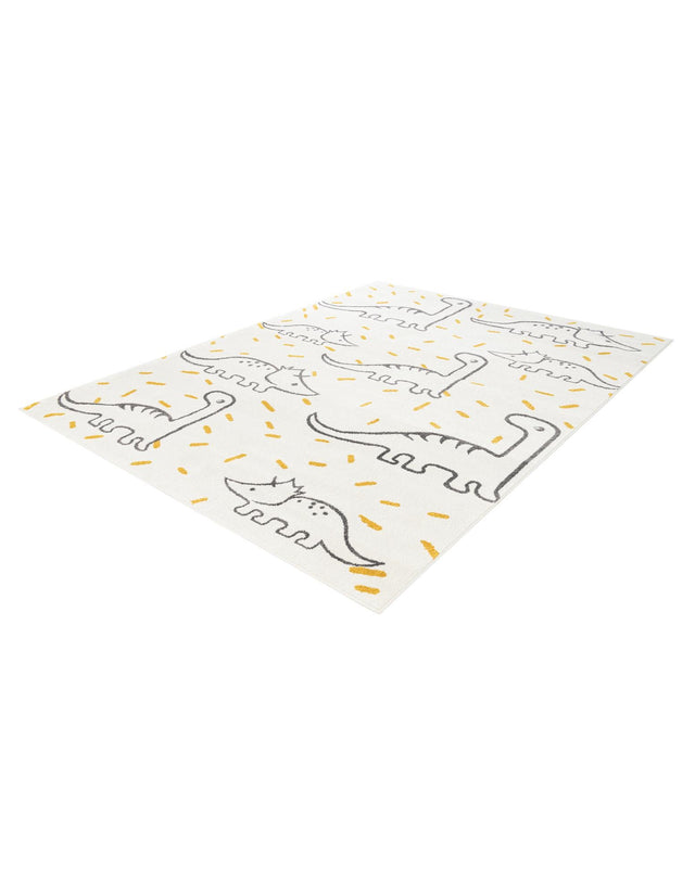 Ivory 7' 10 x 10' Whimsy Kids Rectangle Area Rug for Baby Nursery, Toddler Playroom, Bedrooms
