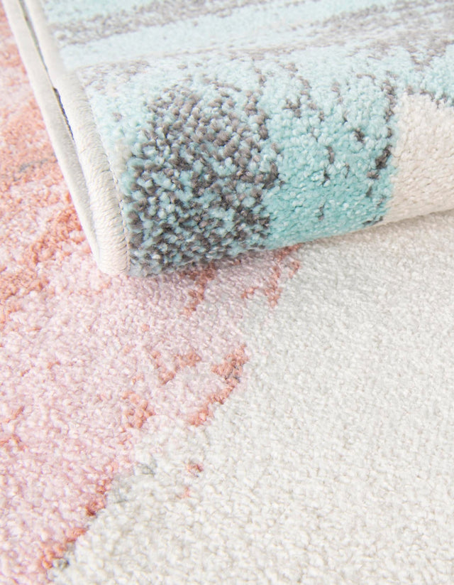 Red and Blue 4' 1 x 6' 1 Whimsy Kids Rectangle Area Rug for Baby Nursery, Toddler Playroom, Bedrooms